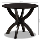 Baxton Studio Tilde Modern and Contemporary Dark Brown Finished 35-Inch-Wide Round Wood Dining Table