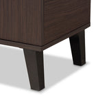 Baxton Studio Idina Mid-Century Modern Two-Tone Dark Brown and Grey Finished Wood 2-Door Shoe Cabinet
