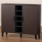 Baxton Studio Idina Mid-Century Modern Two-Tone Dark Brown and Grey Finished Wood 2-Door Shoe Cabinet
