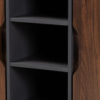 Baxton Studio Idina Mid-Century Modern Two-Tone Walnut Brown and Grey Finished Wood 2-Door Shoe Cabinet