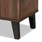 Baxton Studio Idina Mid-Century Modern Two-Tone Walnut Brown and Grey Finished Wood 2-Door Shoe Cabinet