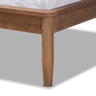 Baxton Studio Helsa Mid-Century Modern Dark Grey Fabric Upholstered and Walnut Finished Full Size Platform Bed