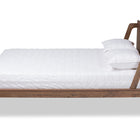 Baxton Studio Sadler Mid-Century Modern Ash Walnut Brown Finished Wood King Size Platform Bed