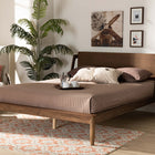 Baxton Studio Sadler Mid-Century Modern Ash Walnut Brown Finished Wood Full Size Platform Bed