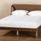 Baxton Studio Sadler Mid-Century Modern Ash Walnut Brown Finished Wood Queen Size Platform Bed