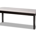 Baxton Studio Teresa Modern and Contemporary Transitional Grey Fabric Upholstered and Dark Brown Finished Wood Dining Bench