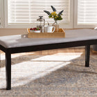Baxton Studio Teresa Modern and Contemporary Transitional Grey Fabric Upholstered and Dark Brown Finished Wood Dining Bench