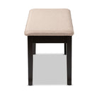 Baxton Studio Teresa Modern and Contemporary Transitional Sand Fabric Upholstered and Dark Brown Finished Wood Dining Bench