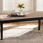 Baxton Studio Teresa Modern and Contemporary Transitional Sand Fabric Upholstered and Dark Brown Finished Wood Dining Bench