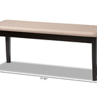Baxton Studio Teresa Modern and Contemporary Transitional Sand Fabric Upholstered and Dark Brown Finished Wood Dining Bench