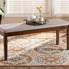 Baxton Studio Teresa Modern and Contemporary Transitional Grey Fabric Upholstered and Walnut Brown Finished Wood Dining Bench
