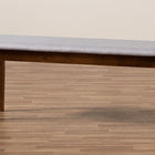 Baxton Studio Teresa Modern and Contemporary Transitional Grey Fabric Upholstered and Walnut Brown Finished Wood Dining Bench