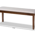 Baxton Studio Teresa Modern and Contemporary Transitional Grey Fabric Upholstered and Walnut Brown Finished Wood Dining Bench