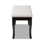 Baxton Studio Cornelie Modern and Contemporary Transitional Grey Fabric Upholstered and Dark Brown Finished Wood Dining Bench