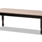 Baxton Studio Corey Modern and Contemporary Sand Fabric Upholstered and Dark Brown Finished Wood Dining Bench