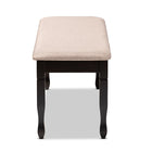 Baxton Studio Corey Modern and Contemporary Sand Fabric Upholstered and Dark Brown Finished Wood Dining Bench
