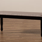 Baxton Studio Corey Modern and Contemporary Sand Fabric Upholstered and Dark Brown Finished Wood Dining Bench
