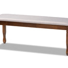Baxton Studio Corey Modern and Contemporary Grey Fabric Upholstered and Walnut Brown Finished Wood Dining Bench
