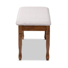 Baxton Studio Corey Modern and Contemporary Grey Fabric Upholstered and Walnut Brown Finished Wood Dining Bench
