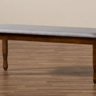 Baxton Studio Corey Modern and Contemporary Grey Fabric Upholstered and Walnut Brown Finished Wood Dining Bench