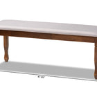 Baxton Studio Corey Modern and Contemporary Grey Fabric Upholstered and Walnut Brown Finished Wood Dining Bench