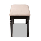 Baxton Studio Giovanni Modern and Contemporary Sand Fabric Upholstered and Dark Brown Finished Wood Dining Bench