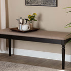 Baxton Studio Giovanni Modern and Contemporary Sand Fabric Upholstered and Dark Brown Finished Wood Dining Bench 