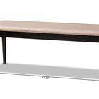 Baxton Studio Giovanni Modern and Contemporary Sand Fabric Upholstered and Dark Brown Finished Wood Dining Bench
