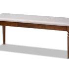 Baxton Studio Giovanni Modern and Contemporary Grey Fabric Upholstered and Walnut Brown Finished Wood Dining Bench
