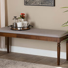 Baxton Studio Giovanni Modern and Contemporary Grey Fabric Upholstered and Walnut Brown Finished Wood Dining Bench 