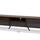 Baxton Studio Naoki Modern and Contemporary Two-Tone Grey and Walnut Finished Wood TV Stand with Drop-Down Compartments