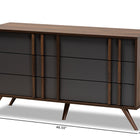 Baxton Studio Naoki Modern and Contemporary Two-Tone Grey and Walnut Finished Wood 6-Drawer Bedroom Dresser