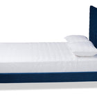 Baxton Studio Fabrico Contemporary Glam and Luxe Navy Blue Velvet Fabric Upholstered and Gold Metal Queen Size Platform Bed
