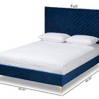 Baxton Studio Fabrico Contemporary Glam and Luxe Navy Blue Velvet Fabric Upholstered and Gold Metal Queen Size Platform Bed