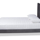 Baxton Studio Serrano Contemporary Glam and Luxe Grey Velvet Fabric Upholstered and Gold Metal Queen Size Platform Bed