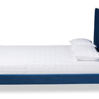 Baxton Studio Serrano Contemporary Glam and Luxe Navy Blue Velvet Fabric Upholstered and Gold Metal Full Size Platform Bed