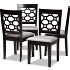 Baxton Studio Peter Modern and Contemporary Grey Fabric Upholstered and Dark Brown Finished Wood 4-Piece Dining Chair Set