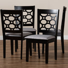 Baxton Studio Peter Modern and Contemporary Grey Fabric Upholstered and Dark Brown Finished Wood 4-Piece Dining Chair Set