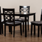 Baxton Studio Henry Modern and Contemporary Grey Fabric Upholstered and Dark Brown Finished Wood 5-Piece Dining Set