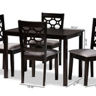 Baxton Studio Henry Modern and Contemporary Grey Fabric Upholstered and Dark Brown Finished Wood 5-Piece Dining Set