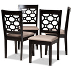 Baxton Studio Peter Modern and Contemporary Sand Fabric Upholstered and Dark Brown Finished Wood 4-Piece Dining Chair Set