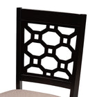 Baxton Studio Peter Modern and Contemporary Sand Fabric Upholstered and Dark Brown Finished Wood 4-Piece Dining Chair Set