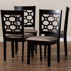 Baxton Studio Peter Modern and Contemporary Sand Fabric Upholstered and Dark Brown Finished Wood 4-Piece Dining Chair Set