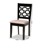 Baxton Studio Peter Modern and Contemporary Sand Fabric Upholstered and Dark Brown Finished Wood 4-Piece Dining Chair Set