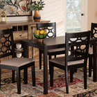Baxton Studio Henry Modern and Contemporary Sand Fabric Upholstered and Dark Brown Finished Wood 5-Piece Dining Set