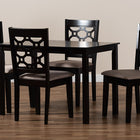 Baxton Studio Henry Modern and Contemporary Sand Fabric Upholstered and Dark Brown Finished Wood 5-Piece Dining Set