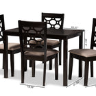Baxton Studio Henry Modern and Contemporary Sand Fabric Upholstered and Dark Brown Finished Wood 5-Piece Dining Set