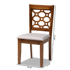 Baxton Studio Peter Modern and Contemporary Grey Fabric Upholstered and Walnut Brown Finished Wood 4-Piece Dining Chair Set