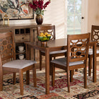 Baxton Studio Henry Modern and Contemporary Grey Fabric Upholstered and Walnut Brown Finished Wood 5-Piece Dining Set