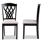 Baxton Studio Delilah Modern and Contemporary Grey Fabric Upholstered and Dark Brown Finished Wood 2-Piece Dining Chair Set